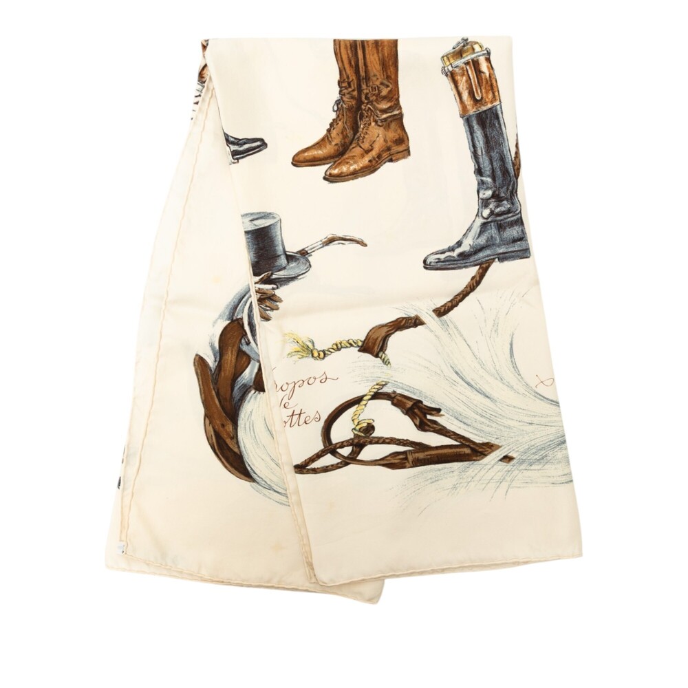 Pre-Loved Hermes A Propos De Bottes Silk Scarf 90